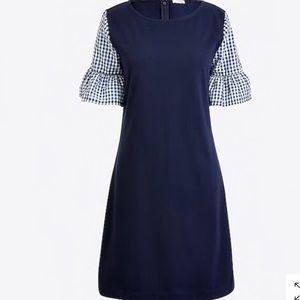 J. CREW Gingham Bell Sleeve Dress